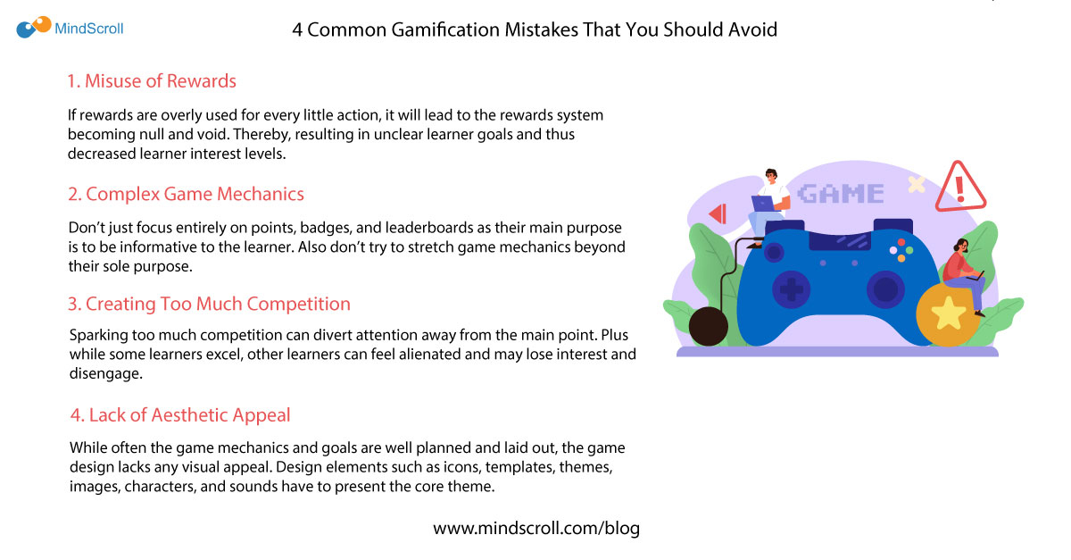 4 Common Gamification Mistakes That You Should Avoid - MindScroll Blog Cover Image