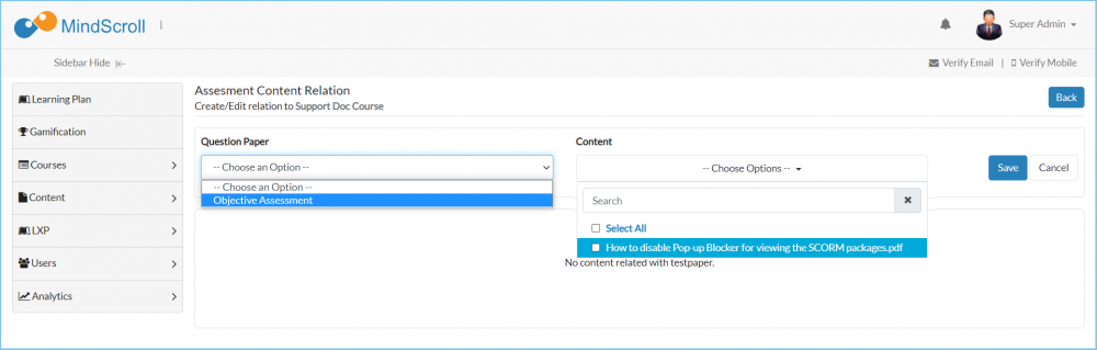 Assessment Relation page