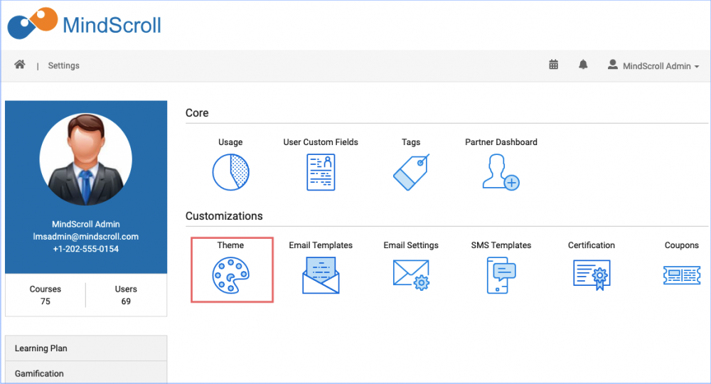 Admin Settings - MindScroll LMS