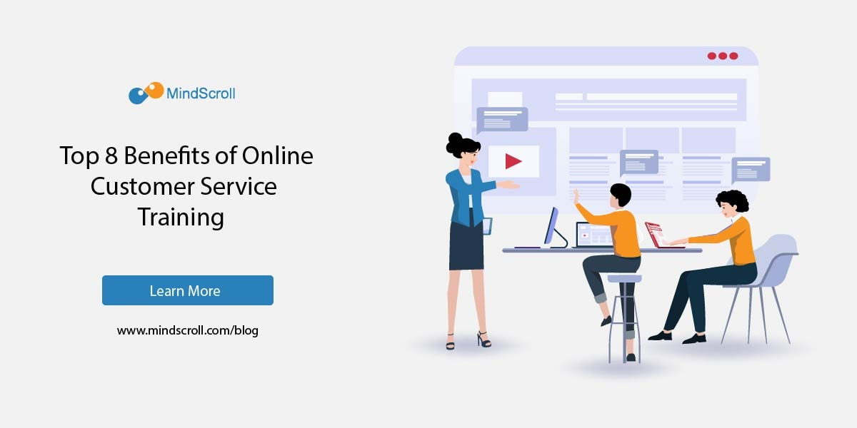 Top 8 Benefits of Online Customer Service Training - MindScroll Blog Cover Image