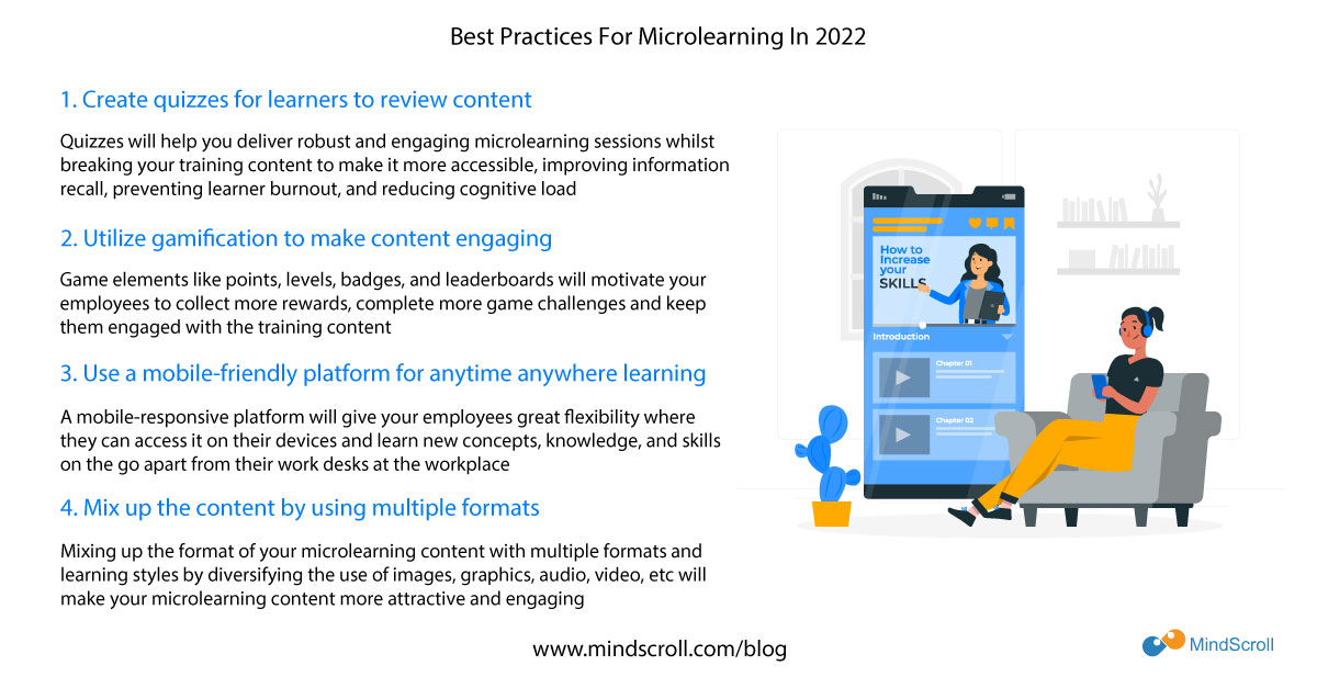 Best Practices For Microlearning In 2022 - MindScroll Blog Cover Image